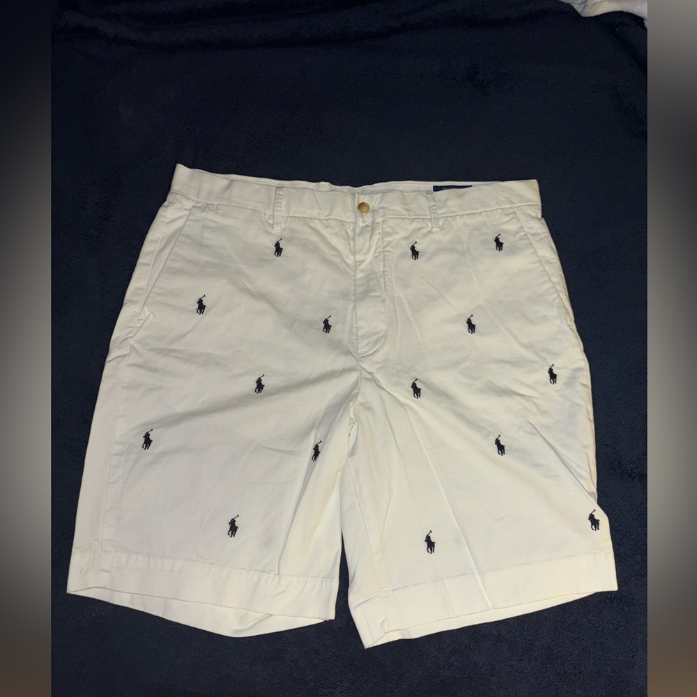 Men white polo ralph lauren shorts